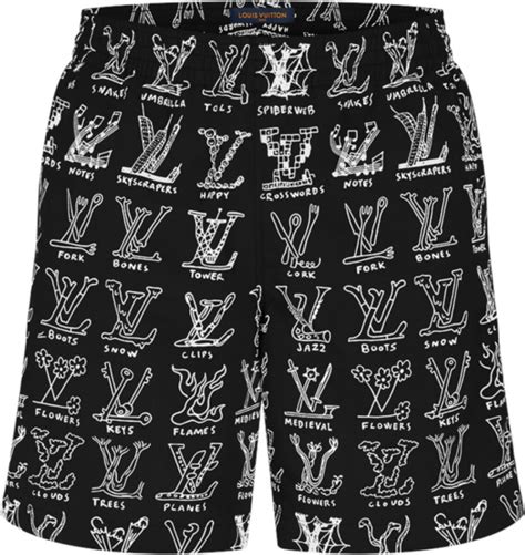 louis vuitton swim shorts black.